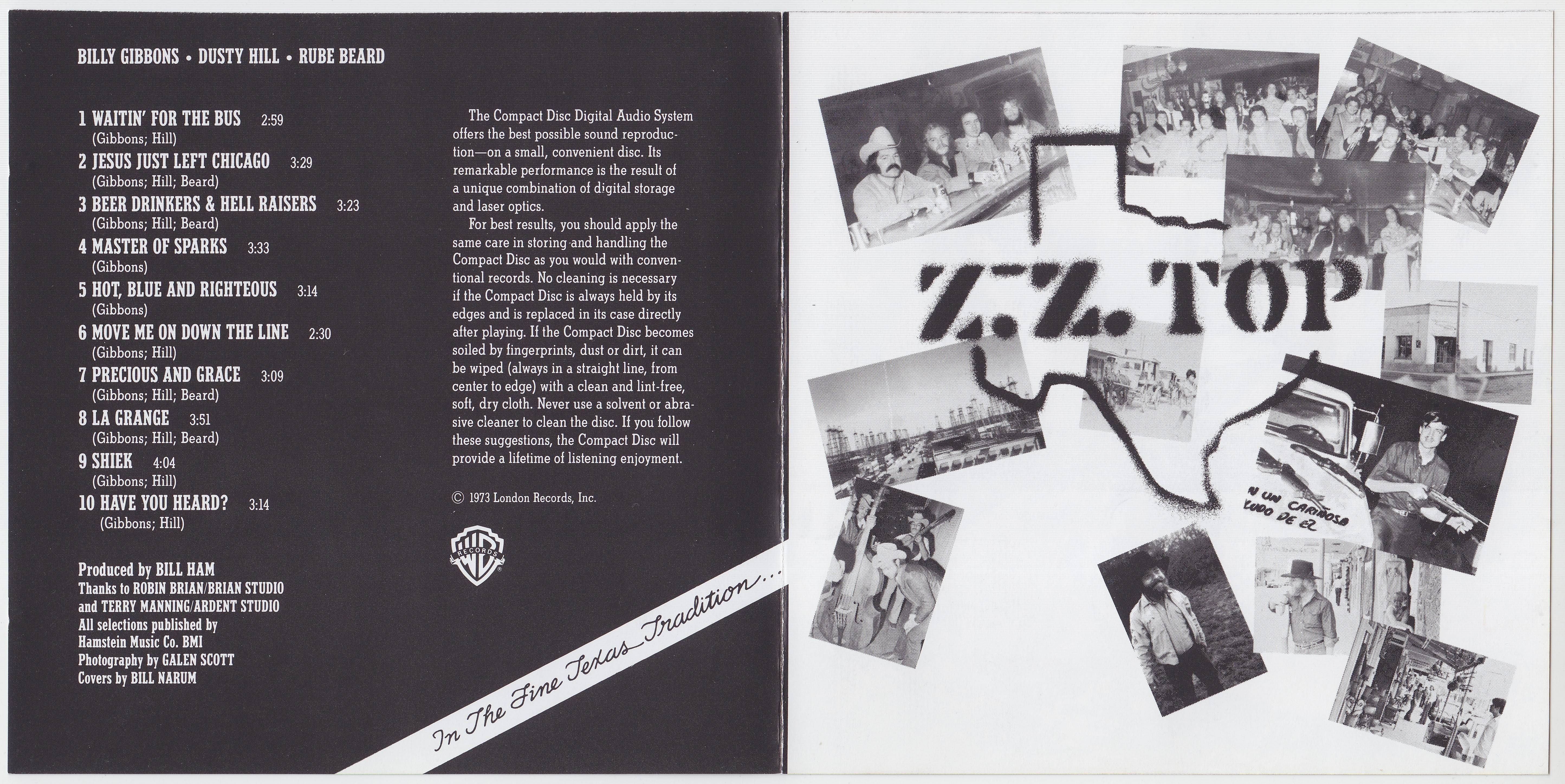 ZZ Top  Tres Hombres : Booklet  d